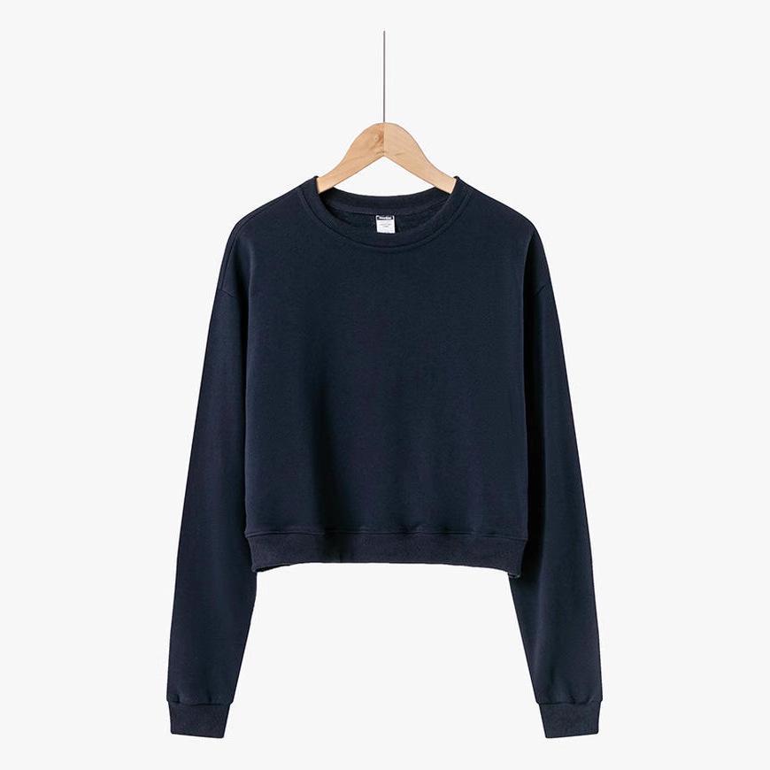 Women's Petite Loose Round Neck Pullover Sweatshirt - Japanese Korean Style, Spring/Autumn 2025 Collection