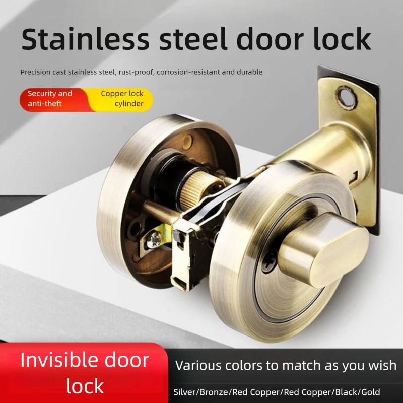 Concealed Wooden Door Locks Single Double-Sided Home Security Privacy Latches for Bedroom Hallway Auxiliary Hidden Door