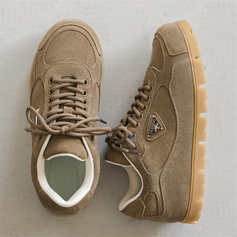 

Niche retro German training shoes men s 2025 autumn leather versatile triangle standard thick-soled breathable sports Forrest Gump board shoes 38