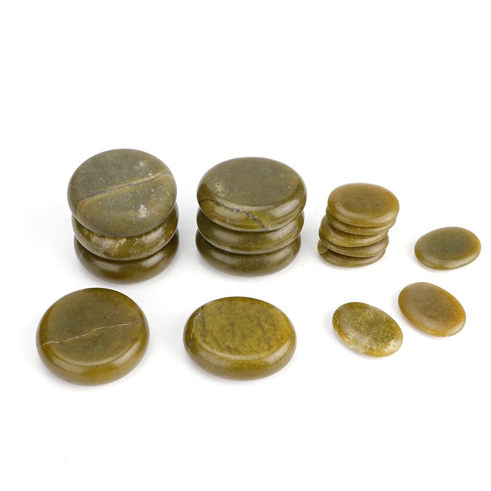 16pcs/set Hot Spa Massage Stone Set Heated Green Jade Body Massage Rock Kit