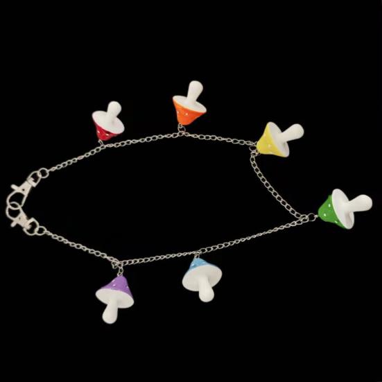 Waist Chain Mushroom Pendant Decoration Men Women Wear-resistant Pants Chain for Daily Wear