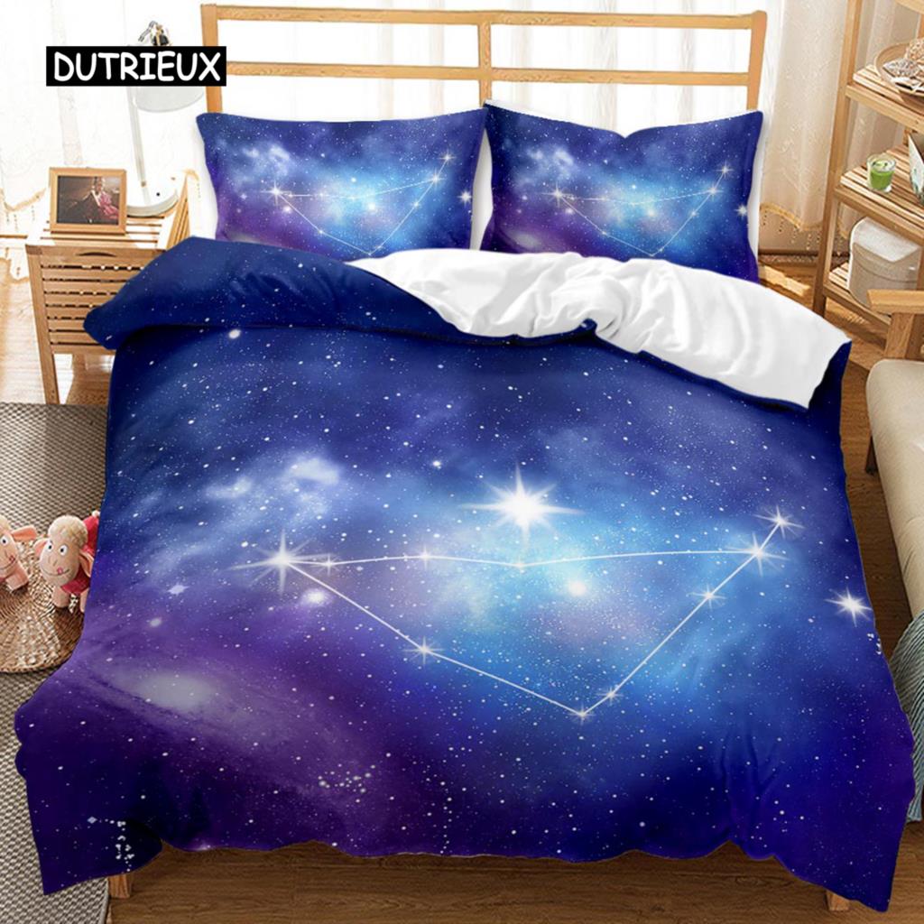 Univers Bettbezug Galaxie Planet Bettdeckenbezug Universum Weltraum Steppdeckenbezug 3D Sternenhimmel Serie Polyester Bettwäscheset