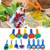 Children DIY Graffiti Sponge Brush Set Drawing Toys Broom Shaped Seal Sponge Brush Art Brush Enlightenment Puzzle Gift Kids Toys
