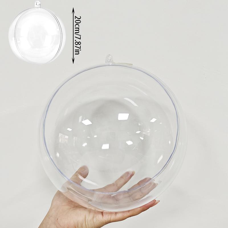 1pc Transparent Plastic Balls for DIY Crafts, 8-20cm, Clear Round Ornament for Home and Festive Decor, Christmas Items