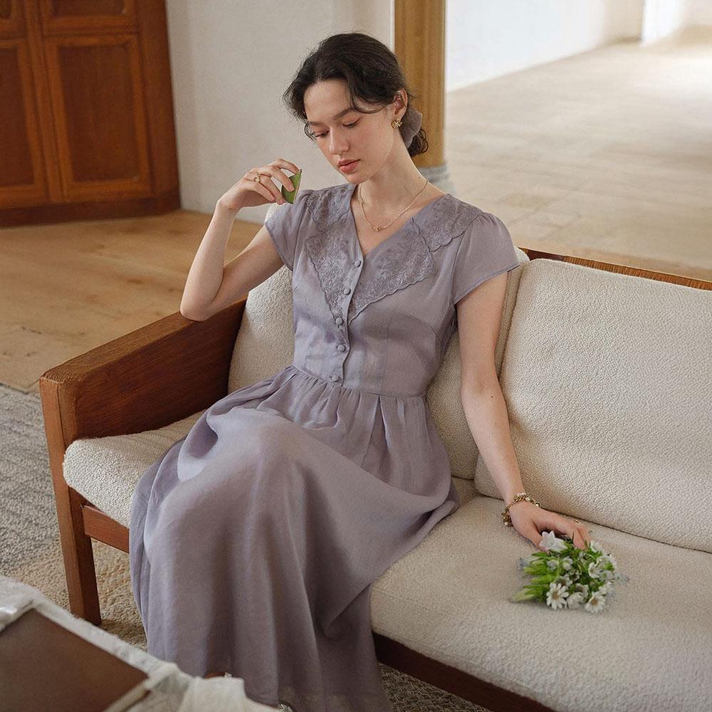 Simpeulleteulo Sr_Draping Long Dress