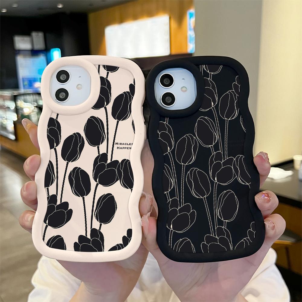 

Окрашенный узор Big Wave Edge Мягкий силиконовый материал Macaron чехол для телефона противоударный защитный резиновый чехол для OnePlus Vivo Motorola Moto Vivo Y21S розовый