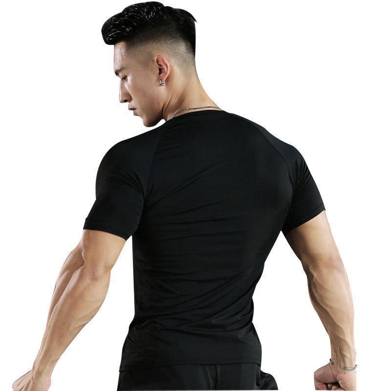 Men’s Quick-Dry Breathable Sports T-Shirt: Elastic, Short Sleeve, Fitness Running Top