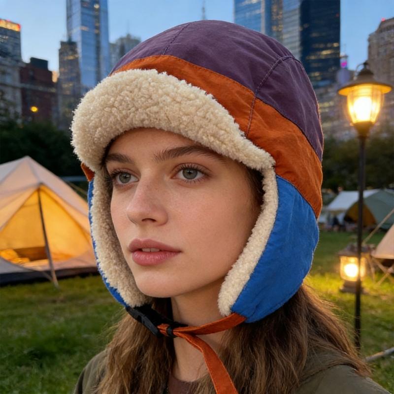 Warm Trapper Cap With Adjustable Strap And Insulated Padding For Cold Weather Sport Adventure Hiking Cycling Wear