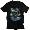 Custom Starry Night Of Cthulhu T Shirt Men Pure Cotton Tshirt Brand Designer Monster Tee Tops Fashion Tshirts