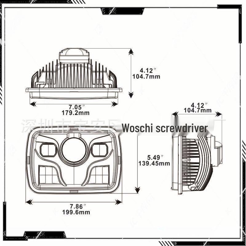 80W 5x7 LED Headlight for Jeep Wrangler & 7'' Motorcycle