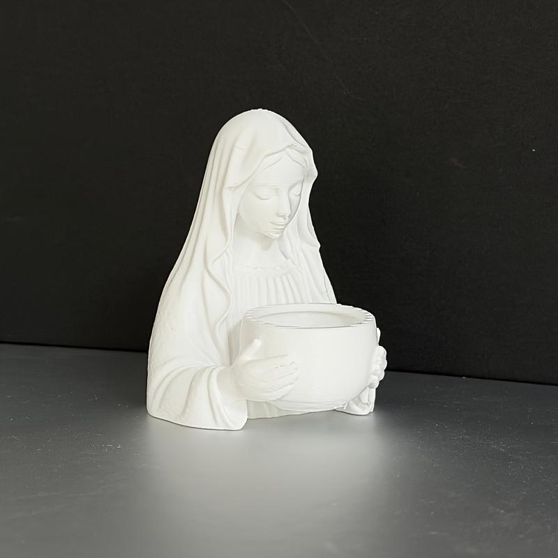 3D Printed Virgin Mary Shaped Flower Pot Rosary Storage Box Religious Ornament For Prayer Corner Desktop Office Garden Decor