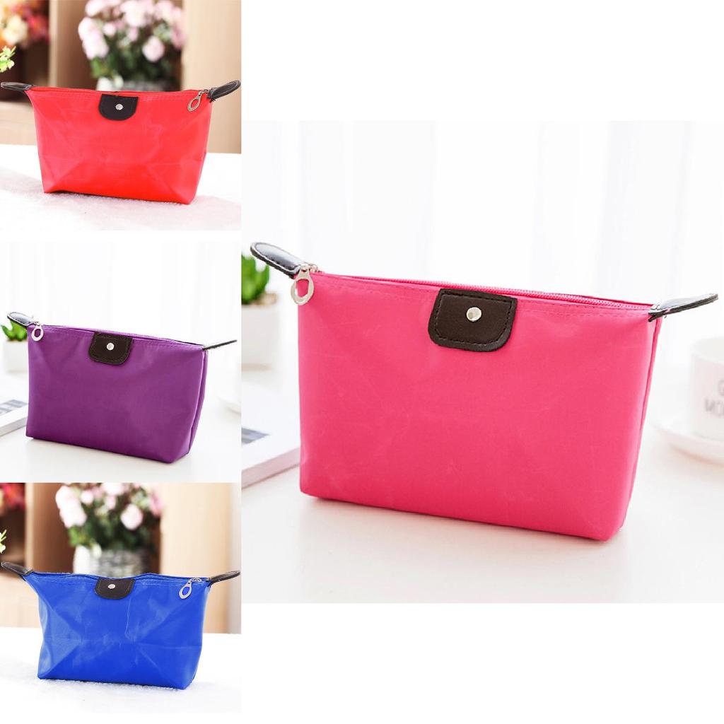 Style Dumpling Shape Cosmetic Case Nylon Travel Makeup Storage Bag For Women And Teens