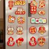 6pcs Traditional 2025 Snake Year Refrigerator Magnet Refrigerator Couplet Sticker  Spring Festival