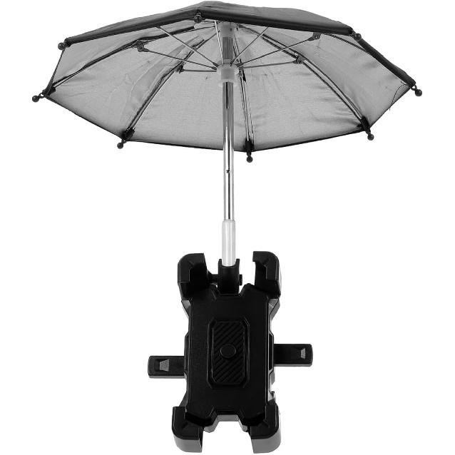 Phone Umbrella Holder: Bike Holder for Phone, Bicycle Cell Bracket with Small Sunshade Cover