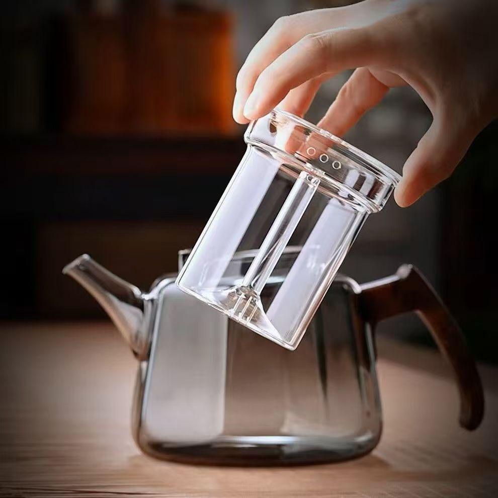 High-Temperature Resistant Glass Teapot with Large Capacity for Electric Stove and Fireplace Use