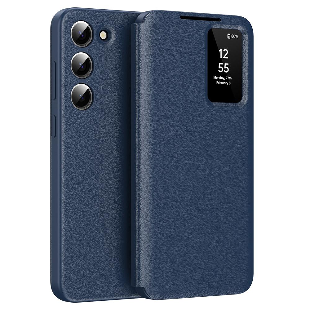 

Для Samsung Galaxy S23 кожаный чехол для телефона с окошком для просмотра карты Sapphire