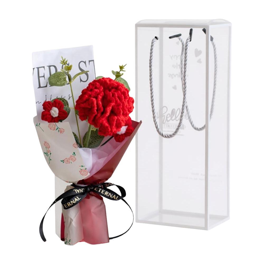 Photography Props Crochet Flowers Bouquet Knitted Eternal Simulated Flowers  Valentine'S Day