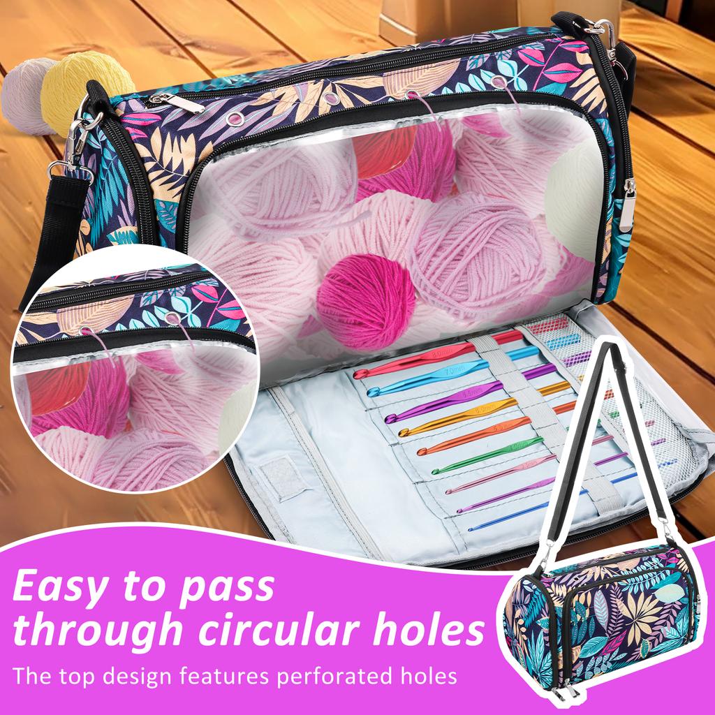 Knitting Bag Yarn Crochet Storage Bag Dustproof Large Capacity Portable Travel Sewing Needle Organizer Accessories