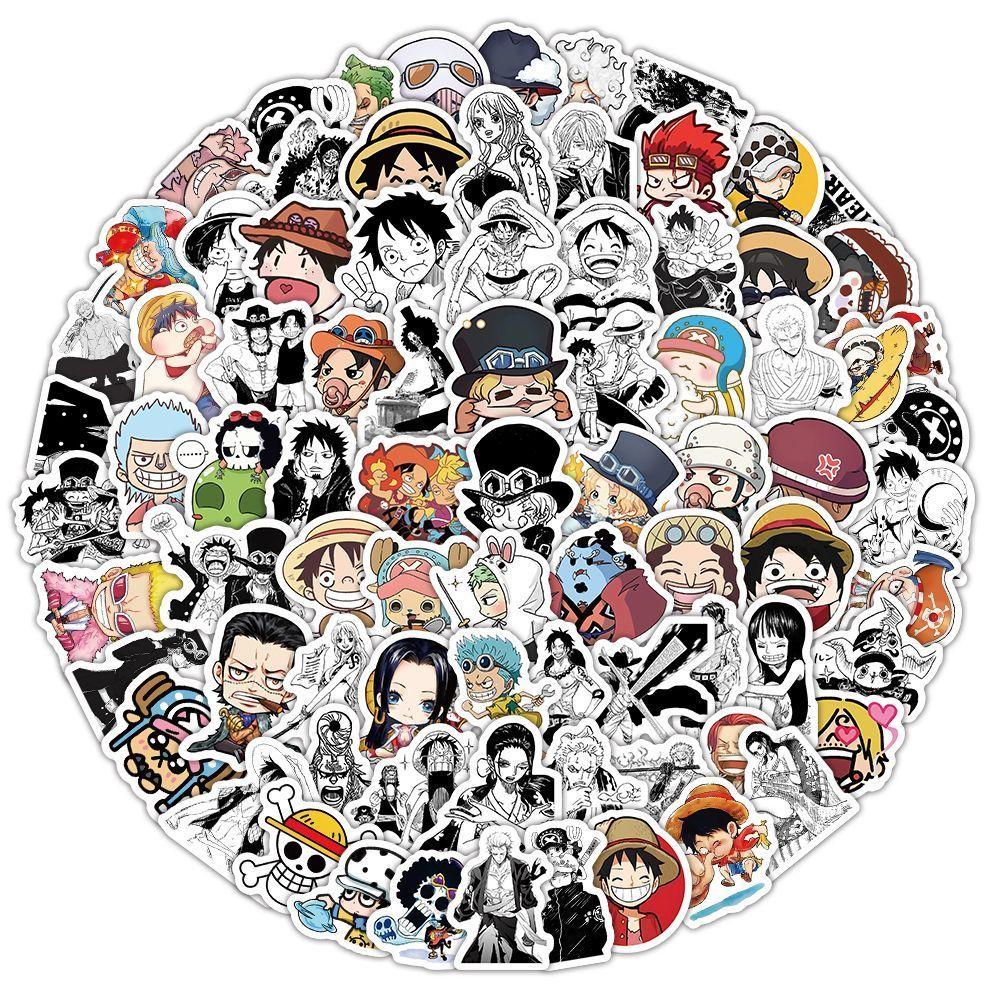 120 pieces of One Piece-themed cartoon anime peripheral stickers for mobile phone screen decoration - waterproof decals