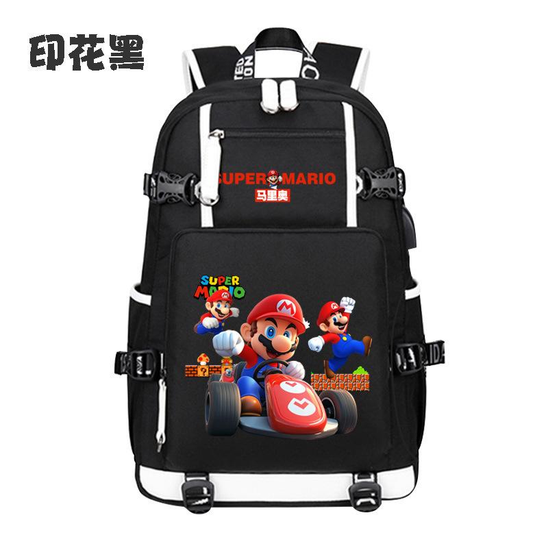 Zaino con Licenza Anime di Mario per Bambini Adolescenti Ragazzi Ragazze, Leggero Ergonomico Zaino Scolastico Grande Capacità, Design Anti-Scoliosi