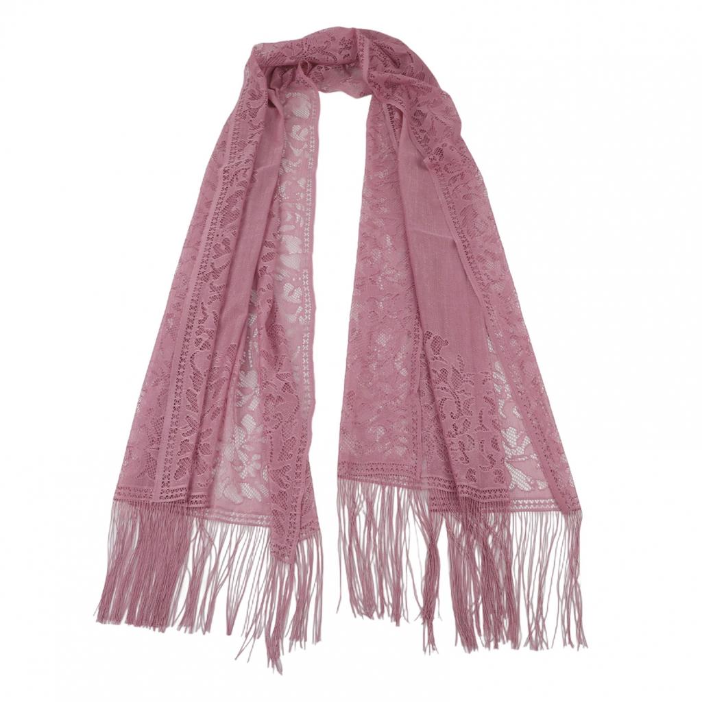 All Match Floral Tassel Scarf Hollow Solid Breathable And Comfortable