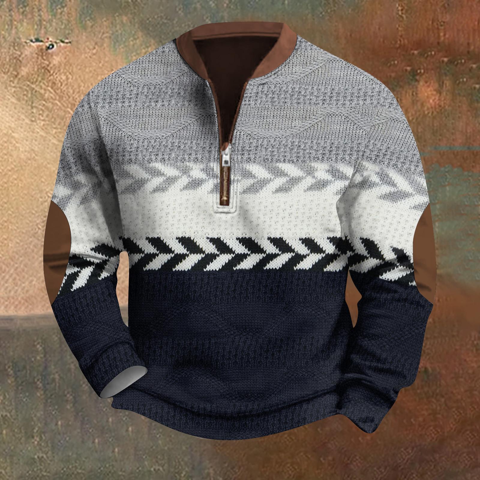 

Мужская повседневная толстовка в стиле ретро с градиентным принтом XL тёмно-синий