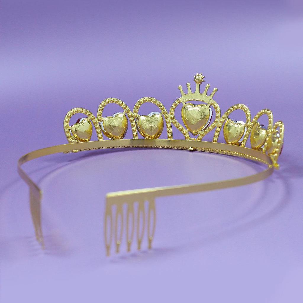 European-American Girls' Crown Rhinestone Headband: Christmas Bridal Princess Headdress Ornament.