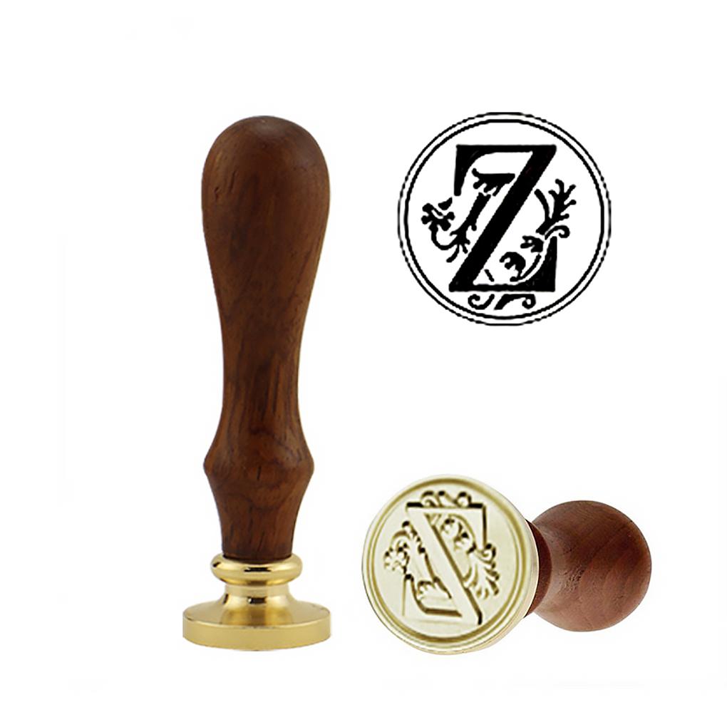Letters Sealing Wax Seal Kit Retro Seal Stamp Set with Wood Handle and