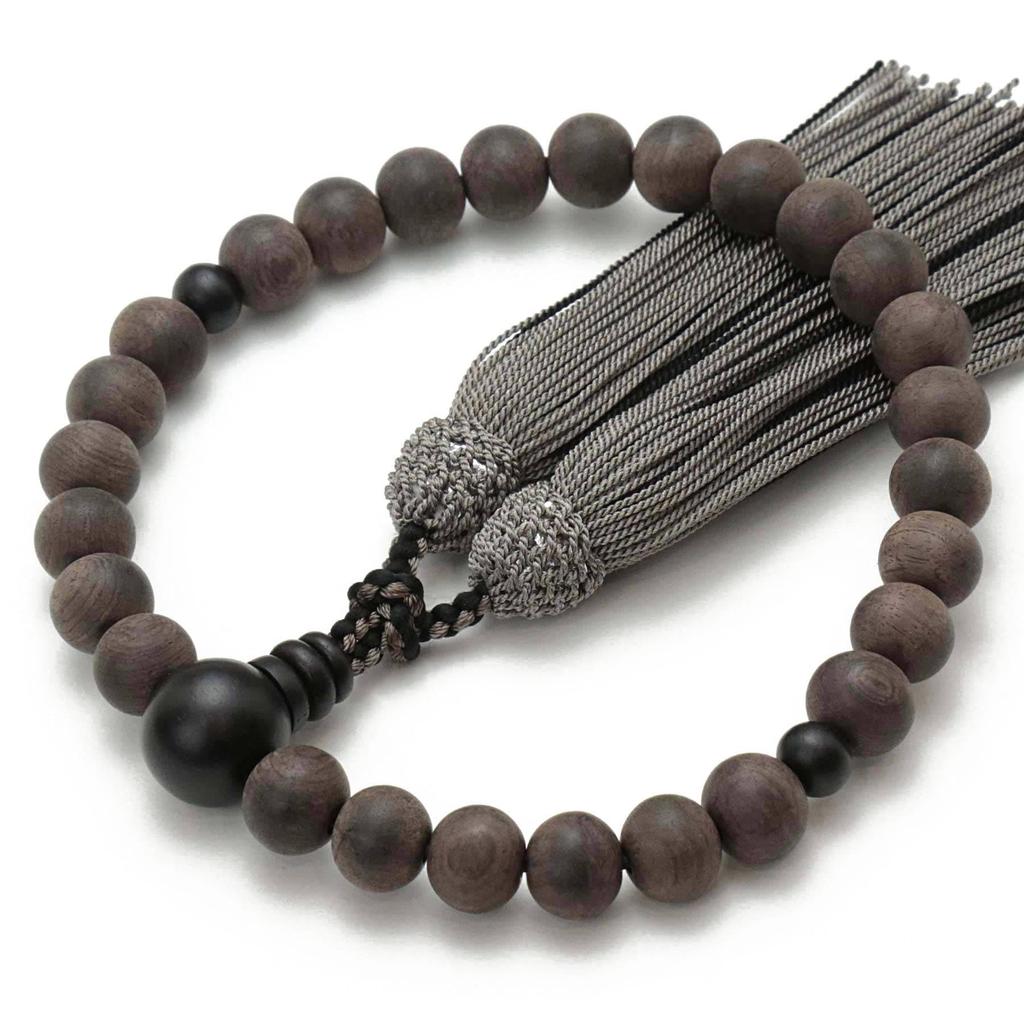 Men's Buddhist Prayer Beads, Made of Subiki Ebony, 27 Beads, with Silk Tassel, Suitable for Junior and Senior High School Students and Children,