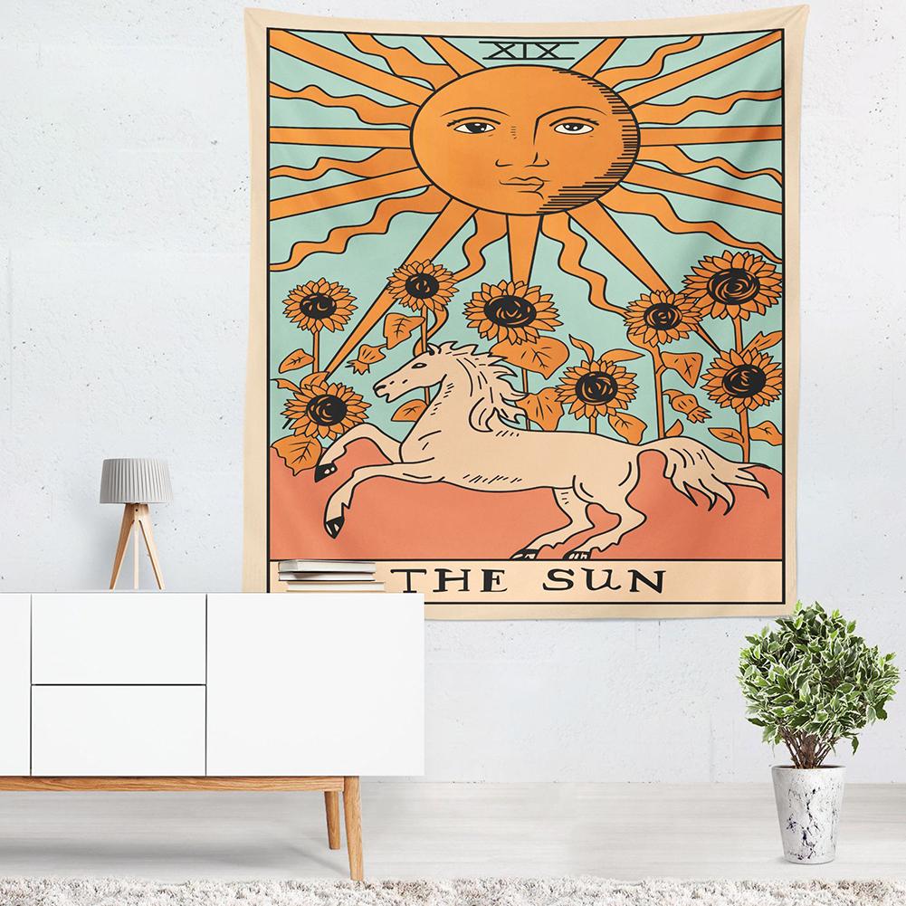 

Indian Middle East Colorful Aspect Astrology Series Printing Hanging Tapestry for Living Room Bedroom 150x130cmC
