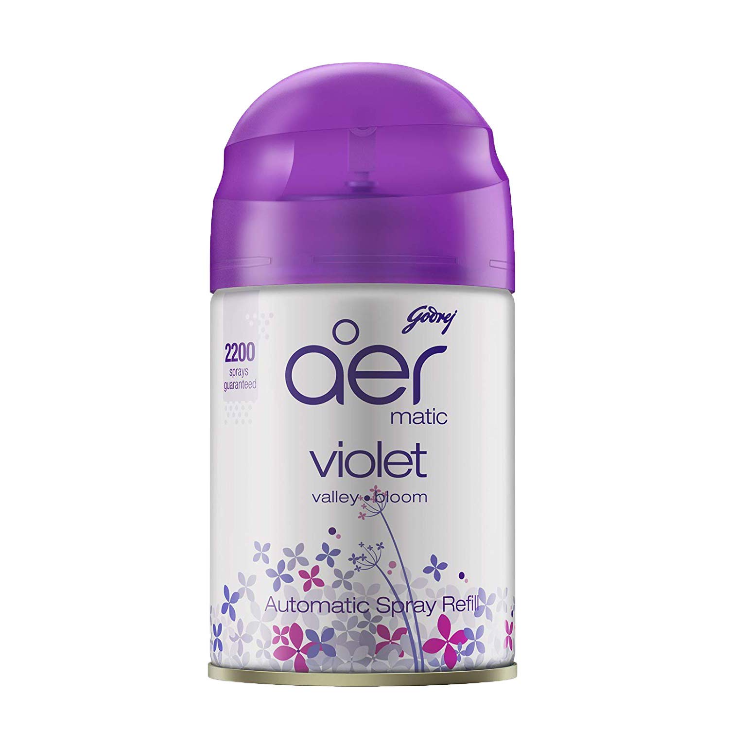 

Godrej Aer Matic Automatic Room Freshener Refill Violet Valley Bloom 210ml 2200 Sprays 60 Days