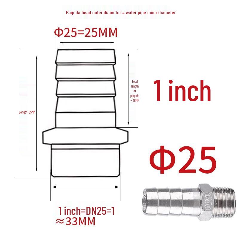 Langsaizebo Stainless Steel Hex Reducing Hose Barb Connector