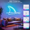 12V RGB Neon LED Strip Light Waterproof Flexible Silicone Tape with Bluetooth APP & 48-Key Remote for Home Christmas Party Decoration