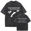 T-shirt Lavé Style Rétro Gothique Ample Hip-hop Streetwear Imprimé avec le Groupe de Rock The Smiths "Never Had No One Ever"