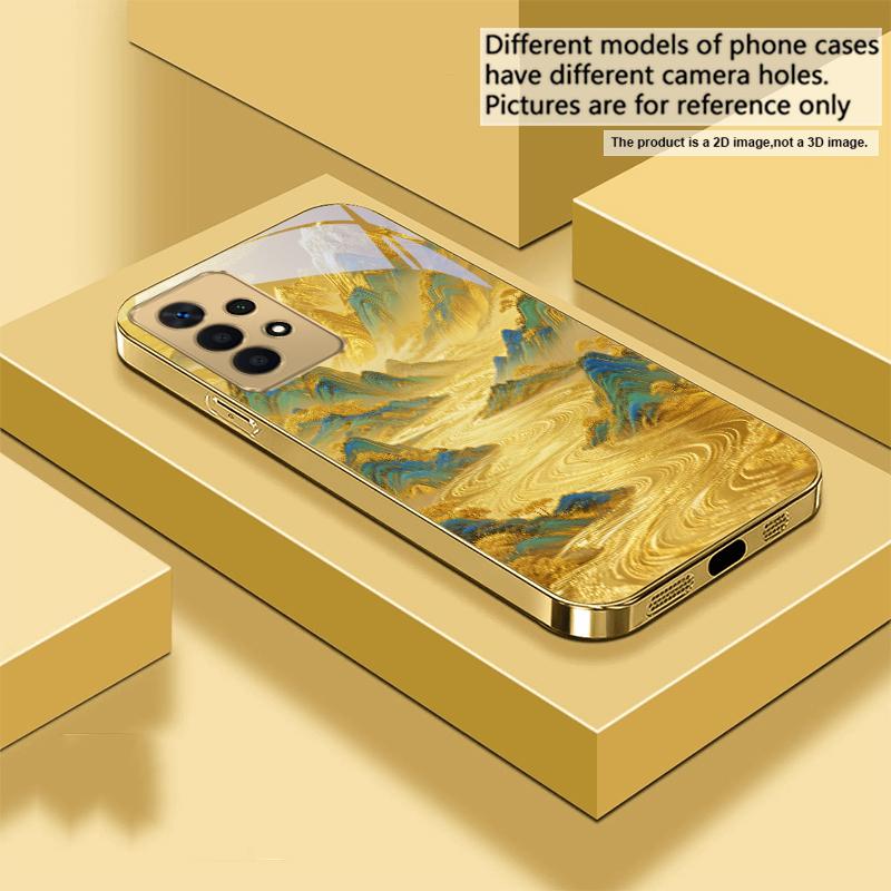Gouden landschap telefoonhoesje voor Samsung A 01 52S A04 A05S A10 A12 13 22 23 24 36 42 M02 Note 10 20Ultra 8 9