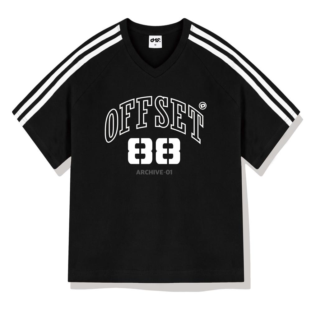 DIFF Offset Track V-Neck Short Sleeve T-Shirt 4 Colors [Disv_1003]