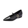 The Inner Height of the Pointed Tip Increases. Mary Jane Single Shoes Are New In Autumn with Soft Leather and Shallow Mouth Temperament.