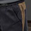 Spring Fall Men Cargo Pants Loose Drawstring Elastic Waist Pockets Ankle-banded Contrast Color Patchwork Sport Trousers Daily Wear Harem Pants