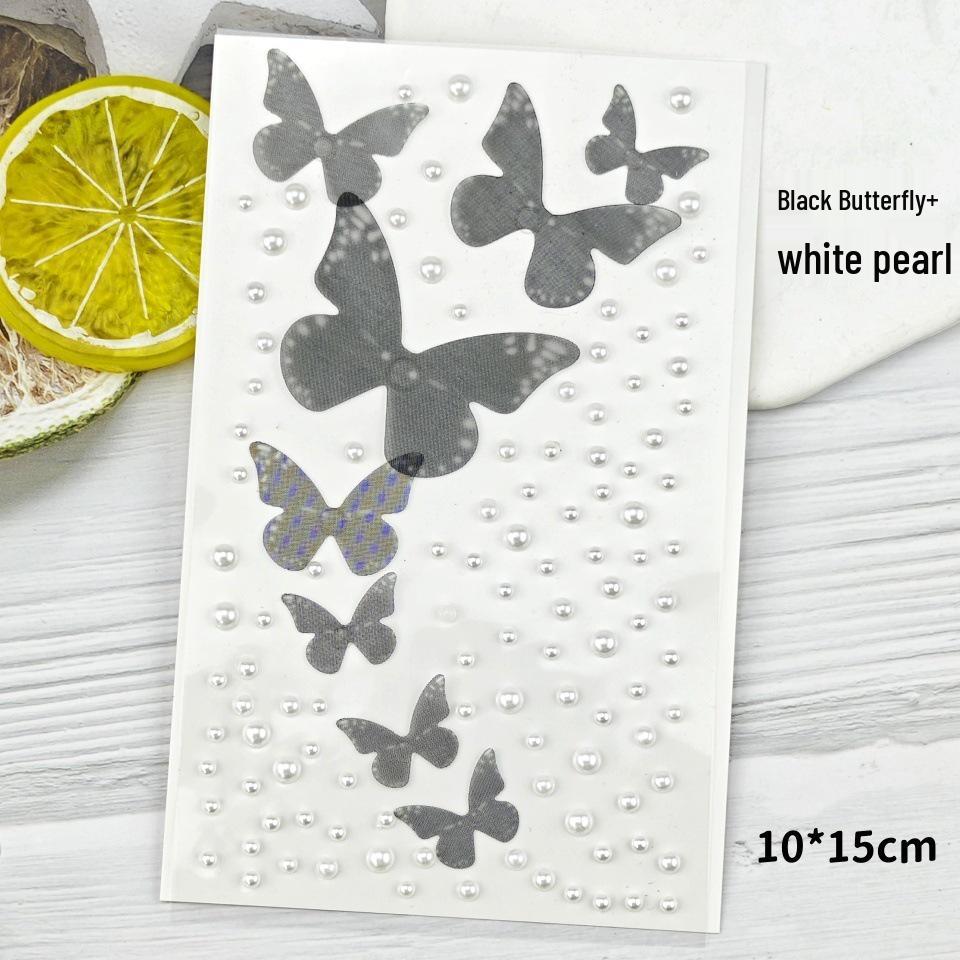 Three-Dimensional Tulle Butterfly and Rhinestone Face Stickers