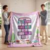 Cute Hopscotch Design with Rainbow Flannel blanket for bedroom, living room, sofa, and nap sofas