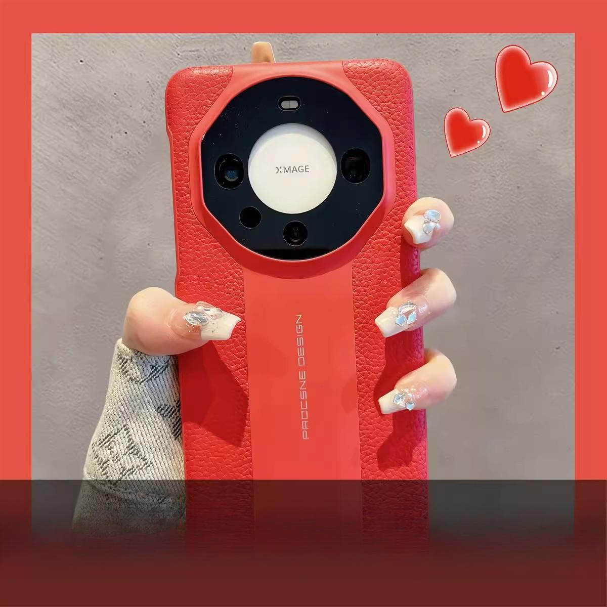 

Чехол для телефона HONOR Magic6Pro с узором личи мгновенно превращается в жесткую накладку для Porsche P50 и Huawei Mate70pro HONOR 100