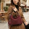 HIFASHION Genuine Suede Leather Hobo Bags For Women New 2026 Luxury Designer Crossbody Vintage Tassel Underarm Shoulder Handbags