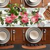 Drapeau de table rose Saint-Valentin salon table à manger décoration nappe tapis transfrontalier lin imprimé nappe à manger drapeau de thé