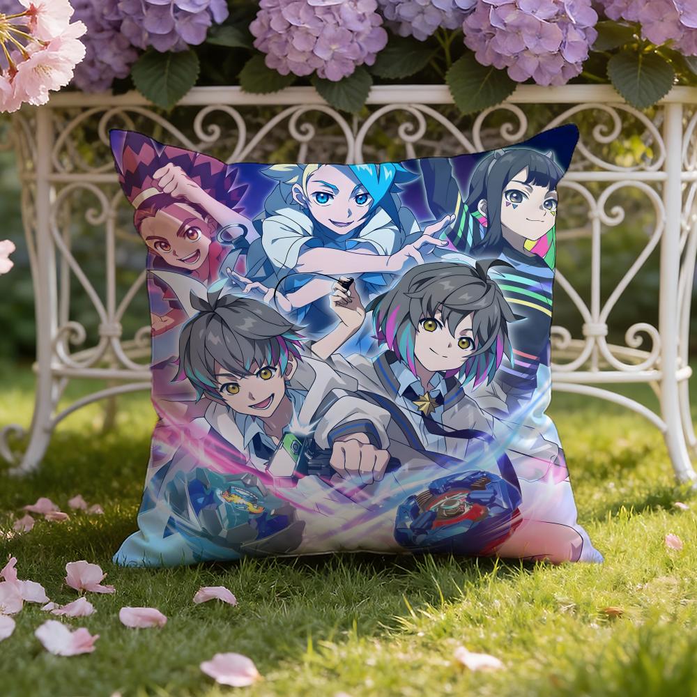 Anime B-Beyblade Cartoon Cushion Cover Home & Car Dual-Scene Pillow Cover: Reversible for Premium Comfort