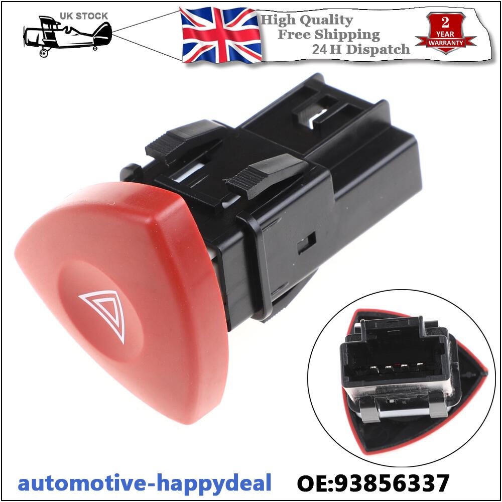 2XHAZARD WARNING LIGHT SWITCH For VAUXHALL LAGUNA VIVARO TRAFIC RENAULT 93856337