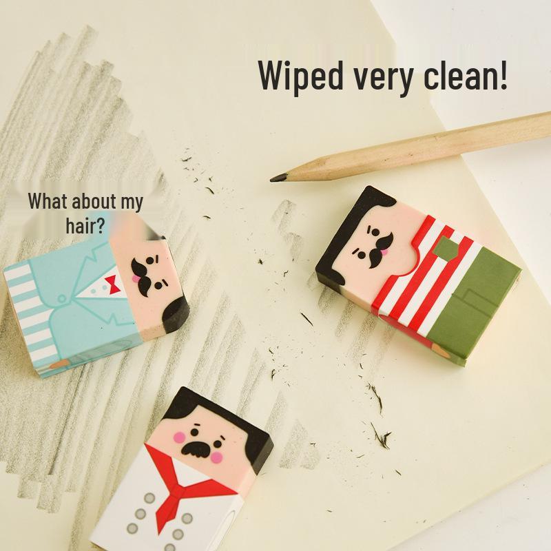 Creative Cartoon Bald Head Eraser - Cute Prank Gift for Students