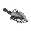 High Performances Multi Diameter Tool Steel Step Drill Bit Featuring Hexagonal Handle And Efficient Chip Removal Grooves
