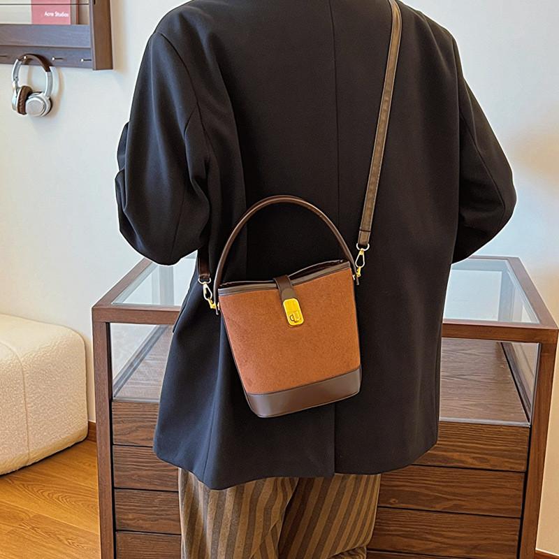 Trendy Street Style Pu Bucket Bag For Women 2023 Winter New Fashion Handbag