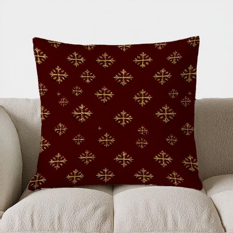 Home Decor Christmas Wreath With Birds And Gifts Pillow Pattern Cushion Cover Suitable For Sofa Bedroom Car Pillow Cover