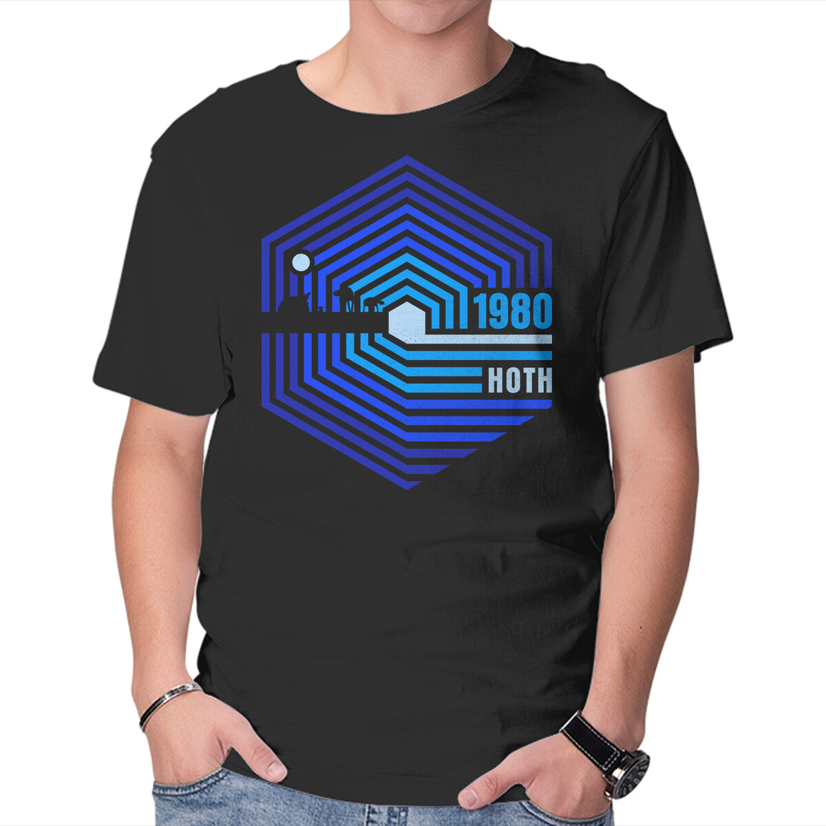 Unisex Crew Neck T-Shirt Retro Hoth Graphic Short Sleeve Casual Tee XXXL